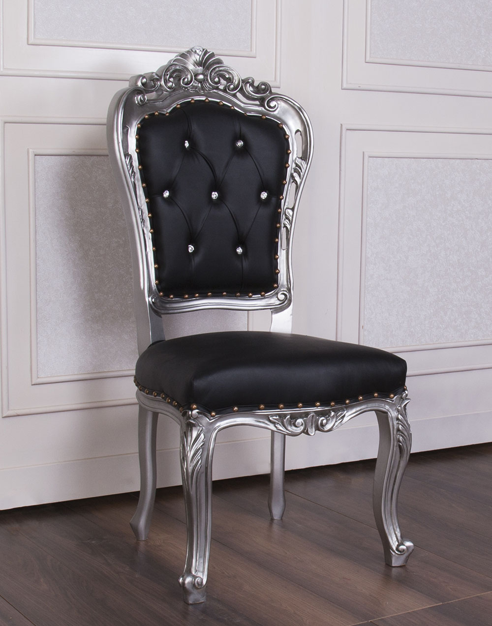 Silver & Black ANUBIS Dining Chair